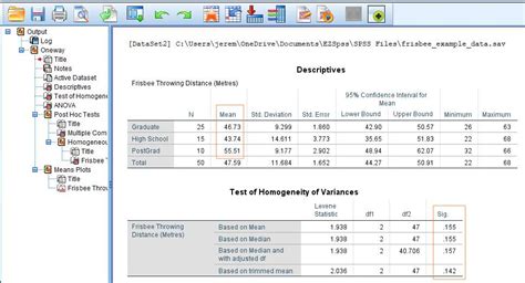 how to interpret anova results spss|Two.